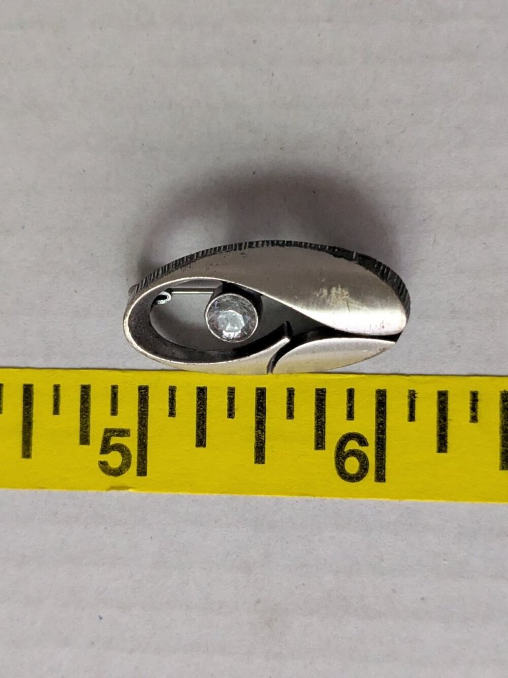 Vintage Sterling Silver Rock Crystal KARL LAINE Finland Modernist Brooch Pin
